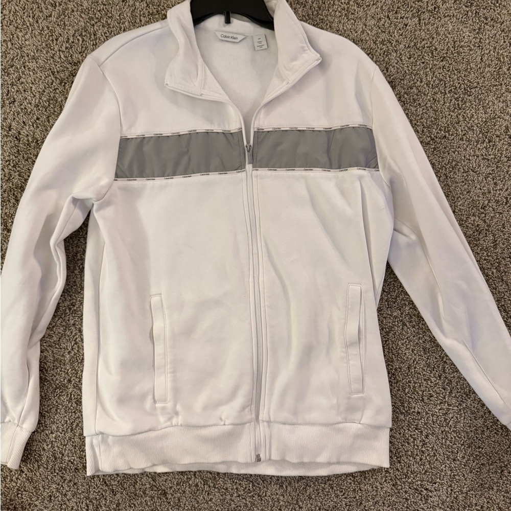Calvin Klein White and Gray Jacket